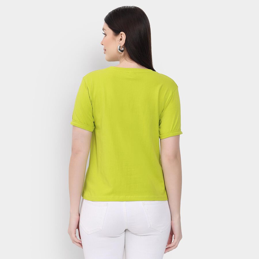 Ladies' Round Neck T-Shirt , हल्का हरा, large