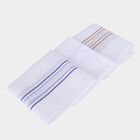 Men's White Striped Pack of 3 Handkerchief, सफ़ेद, small