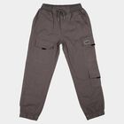 Boys Grey Regular Fit Cargo Trousers, हल्का ग्रे, small