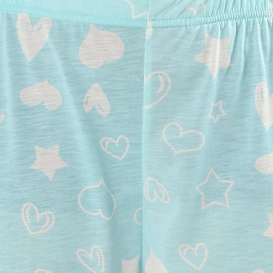 Men's Bright Multicolor Relaxed Fit Printed Pyjama, Light Blue, large image number null