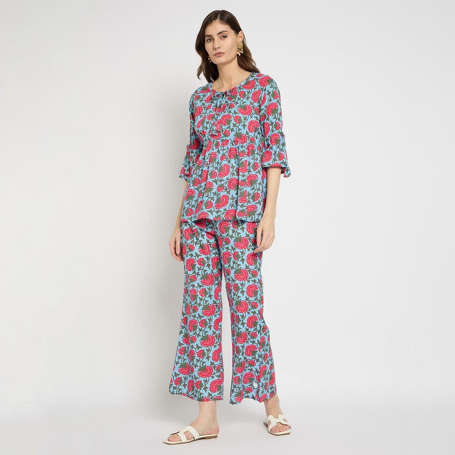 Ladies' Ethnic Set , मध्यम नीला, large image number null
