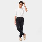 Boys Black Cargo Fit Utility Jeans, काला, small