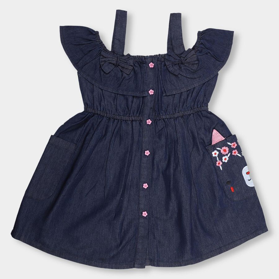 Girls' Frock, Dark Blue, large image number null