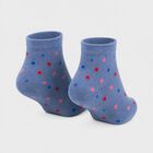 Women's Blue Regular Fit Polka Dot Pack of 1 Socks, मध्यम नीला, small