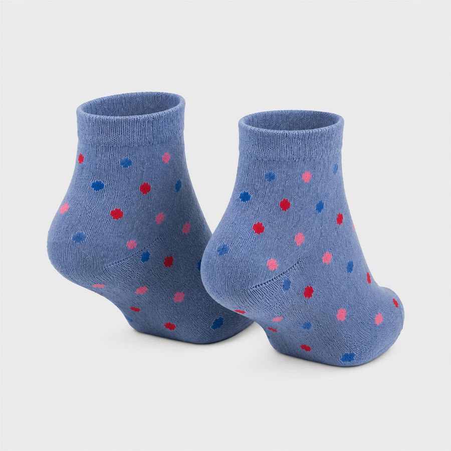 Women's Blue Regular Fit Polka Dot Pack of 1 Socks, मध्यम नीला, large