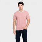 Men's Light Pink Cotton Round Neck Regular T-Shirt, Light Pink, small