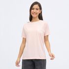 Women's Light Pink Round Neck Casual T-Shirt, Light Pink, small