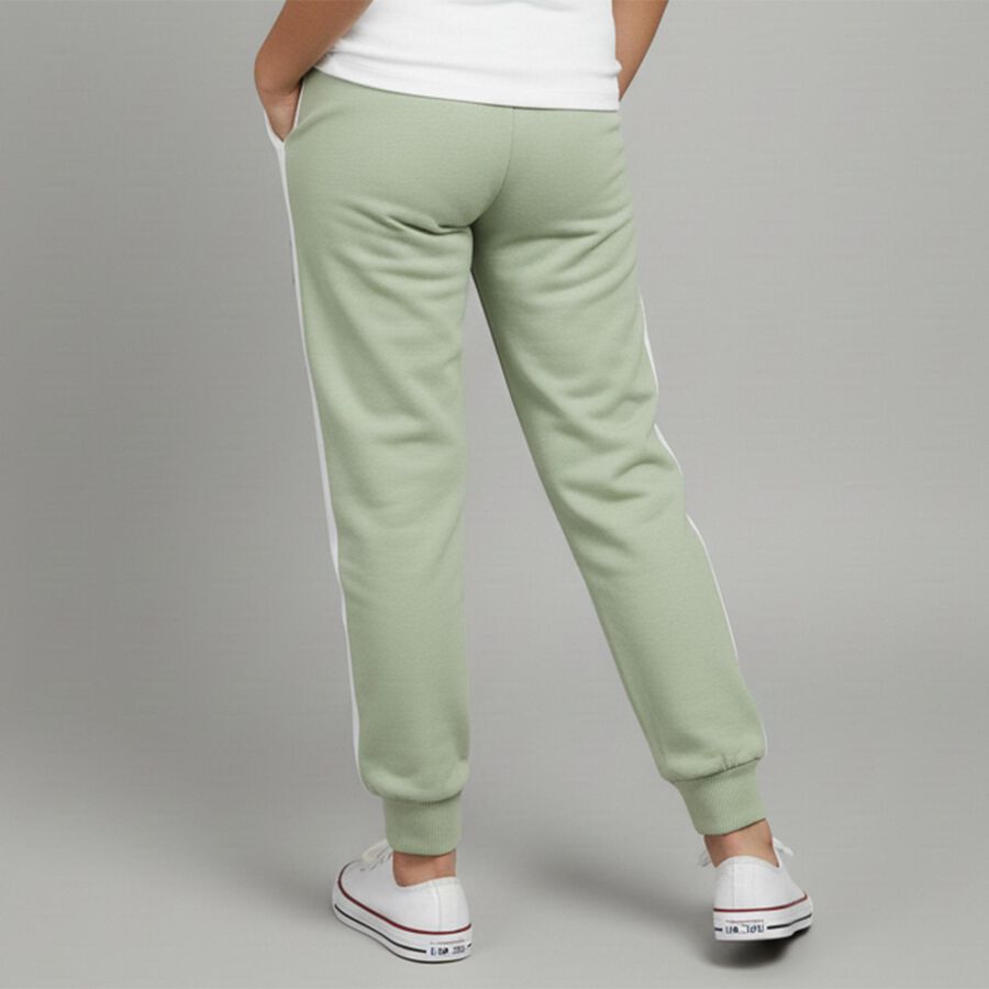 Girls' Light Sage Green Jogger Style Winter Pyjama, ओलिव, large image number null