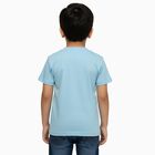 Boys Light Blue Cotton Round Neck Casual T-Shirt, Light Blue, small