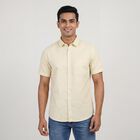 Men's Yellow Classic Casual Shirt, पीला, small