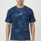 Men's Dark Blue Round Neck Casual T-Shirt, गहरा नीला, small