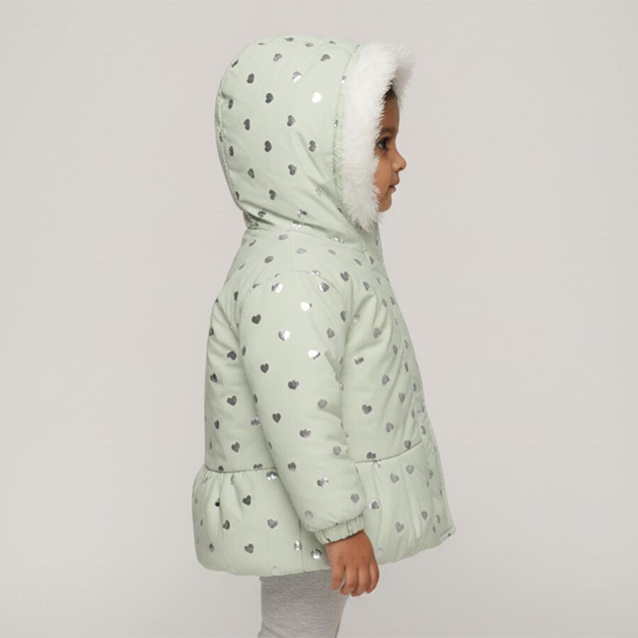 Infants Light Green Hooded Casual Jacket, हल्का हरा, large image number null