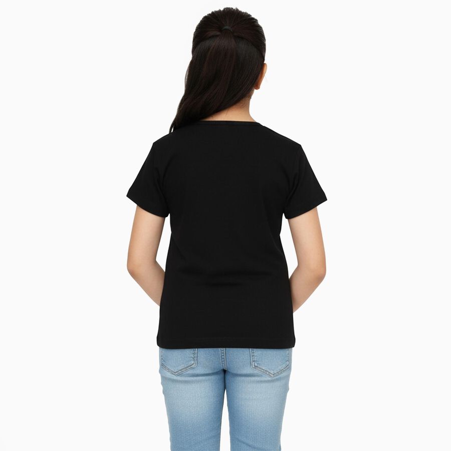 Girls' T-Shirt, काला, large image number null