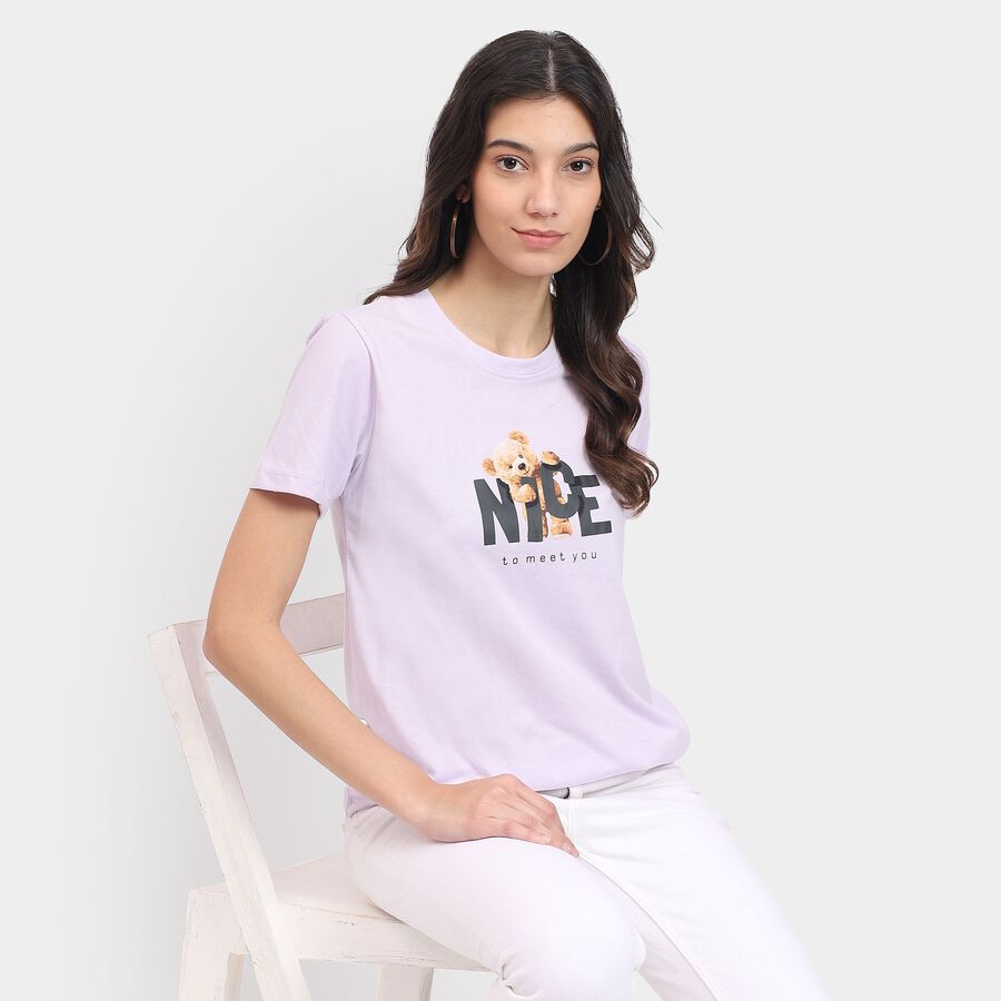 Ladies' Round Neck T-Shirt , Lilac, large image number null