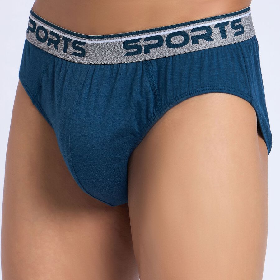 Men's 100% Cotton Briefs, Teal Blue, large image number null
