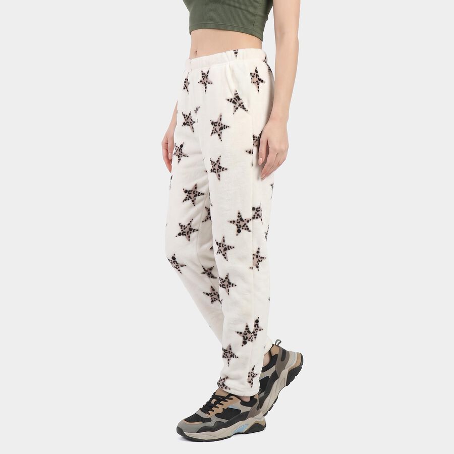 Women's Off White Jogger Fit Star Printed Pyjama, Off White, large
