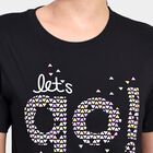 Ladies' 100% Cotton Round Neck T-Shirt , काला, small image number null