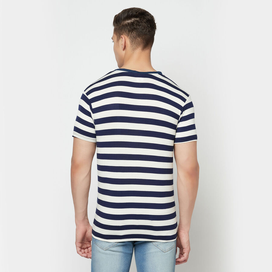 V Neck T-Shirt, Navy Blue, large image number null