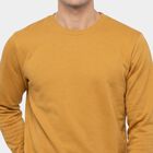 Men's Mustard Crew Neck Pullover Sweatshirt, Mustard, small