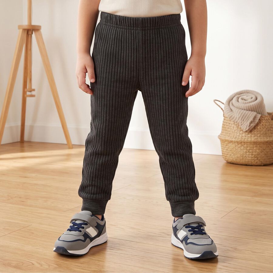 Boys' Charcoal Long Johns Thermal, Charcoal, large