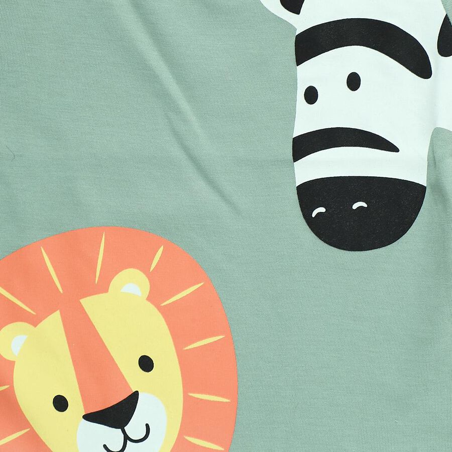 Infants Mint Green Cotton Round Neck Casual T-Shirt, Light Green, large