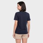 Women's Navy Blue Round Neck Regular T-Shirt, नेवी ब्लू, small