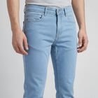 Men's Blue Slim Fit Washed Jeans, हल्का नीला, small