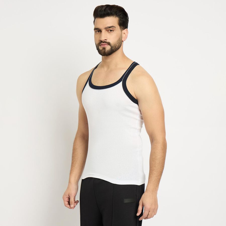 Men's 100% Cotton Gym T-Shirt , White, large
