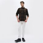Men's Muted Olive Green Plaid Classic Casual Shirt, Olive, small image number null