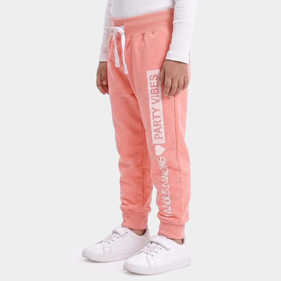 Girls Pink Straight Fit Pyjama, गुलाबी, large