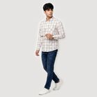 Men's Brown Cotton Checked Regular Fit Casual Shirt, Brown, small