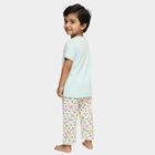 Girls Light Mint Green Round Neck Casual Capri Set, हल्का हरा, small image number null
