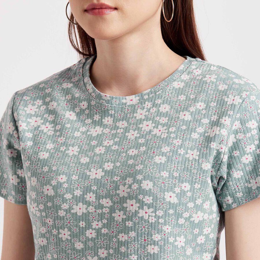 Round Neck T-Shirt, Light Green, large image number null