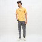 Men's Bright Yellow Round Neck Graphic T-Shirt, Yellow, small image number null