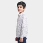 Boys White Cotton Spread Collar Casual Shirt, White, small