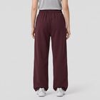 Women's Wine Relaxed Fit Pintuck Wide Leg Track Pants, वाइन, small