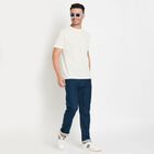 Men's Round Neck Half Sleeves T-Shirt , Off White, small