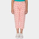 Girls Pink Straight Fit Printed Capri, गुलाबी, small