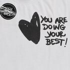 Girls' Light Grey Round Neck Casual Graphic Top, हल्का नीला, small image number null