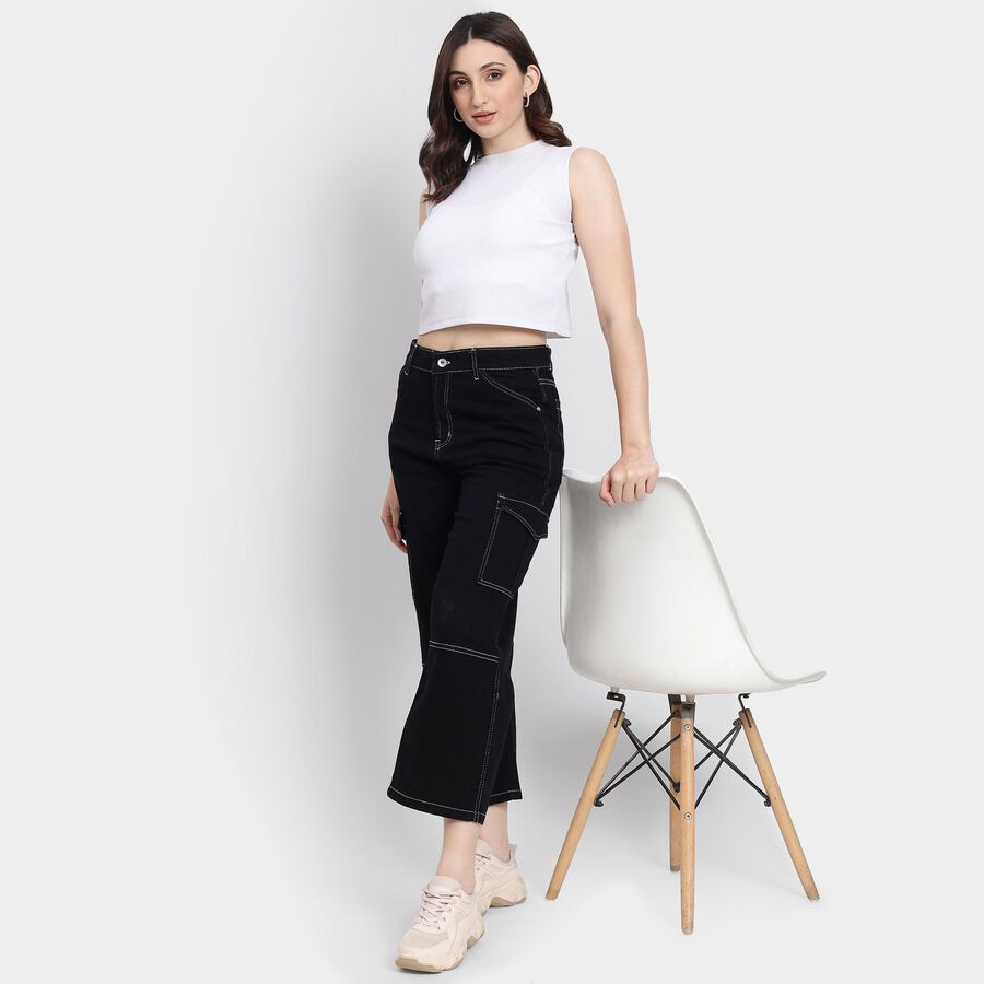 Ladies' 100% Cotton Jeans , Black, large image number null