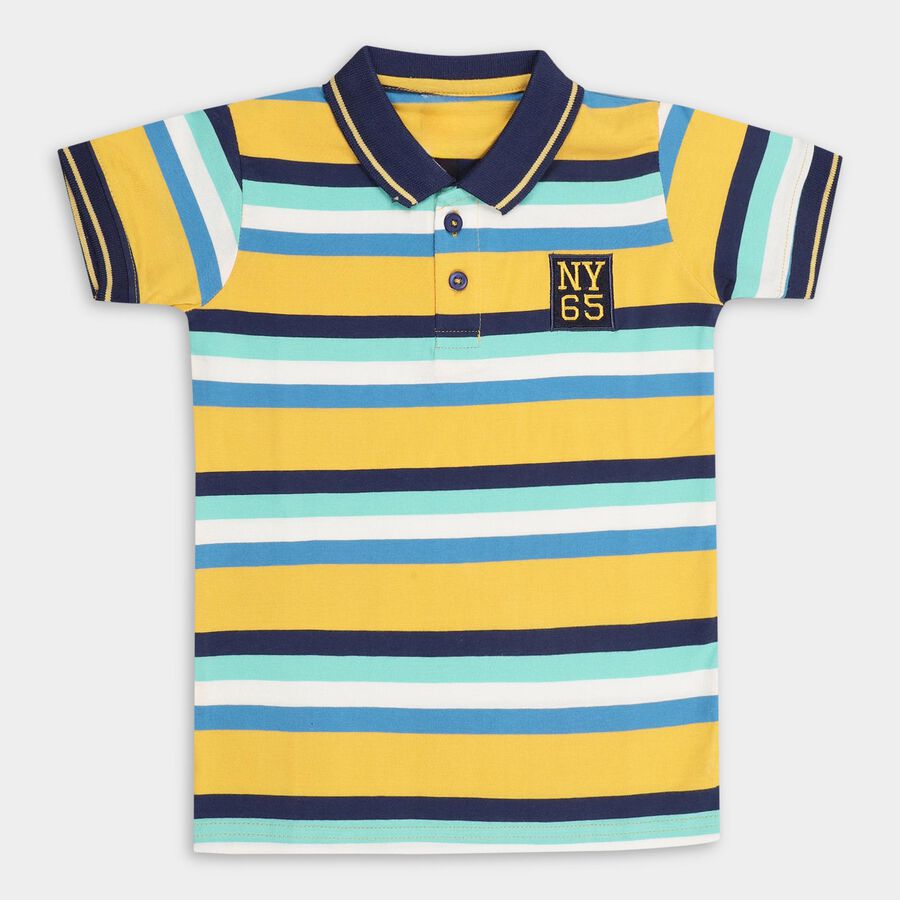 Boys' Half Sleeves T-Shirt , पीला, large image number null