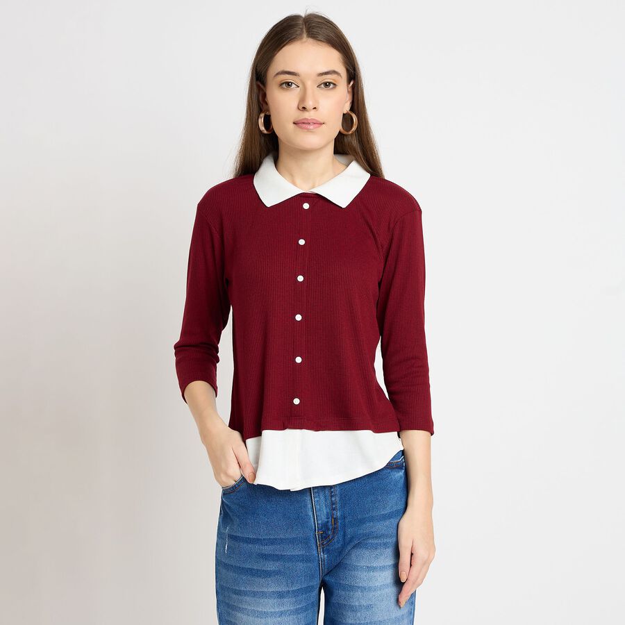 Ladies' Shirt, Wine, large image number null