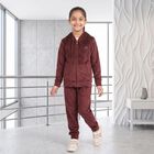 Girls Maroon Hooded Lounge Style Hipster Set, वाइन, small
