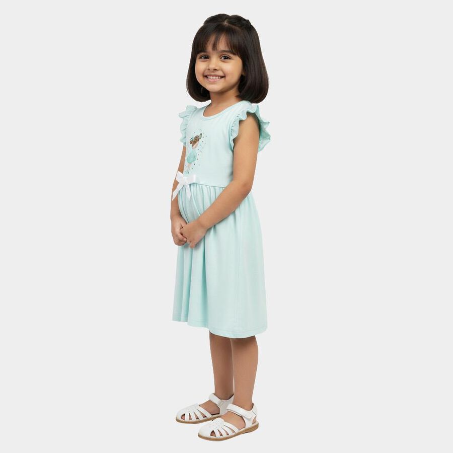Girls' Frock, Light Green, large