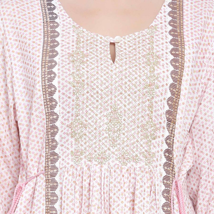 3/4th Sleeves Flared Kurta, गहरा पीला, large image number null