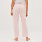 Women's Soft Pink Heart Print Elastic Waist Pyjama, Light Pink, small image number null