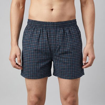 Men's Navy Blue Regular Fit Solid Boxers