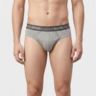 Men's Blue Regular Fit Solid Briefs, Teal Blue, small
