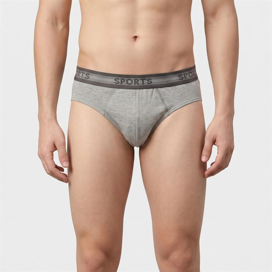 Men's Blue Regular Fit Solid Briefs, Teal Blue, large