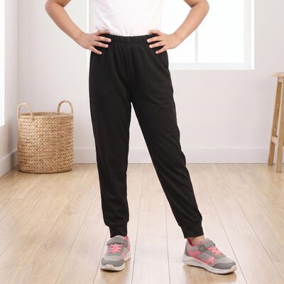 Girls' Black Long Johns Thermal